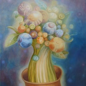 Dailininkė Asta Keraitienė Paveikslo reprodukcija "Gėlės" 2016. Aukštos kokybės spauda ant drobės, 80x60 cm.